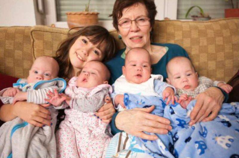 Cette grand-mamie de 65 ans donne naissance à 4 bébés et réalise enfin son plus grand rêve et celui de sa fille