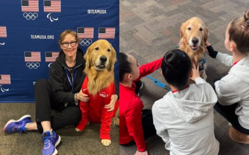 Un chien "déstressant" pour encourager les sportifs américains lors des Jeux olympiques