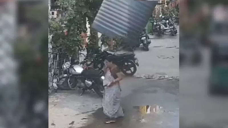 Miracle de la vie : un réservoir d'eau tombe directement sur une femme sans la blesser !