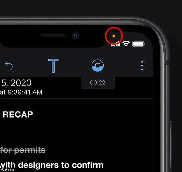 Lorsque ce point orange apparaît sur votre portable, cela signifie que vous êtes sur écoute