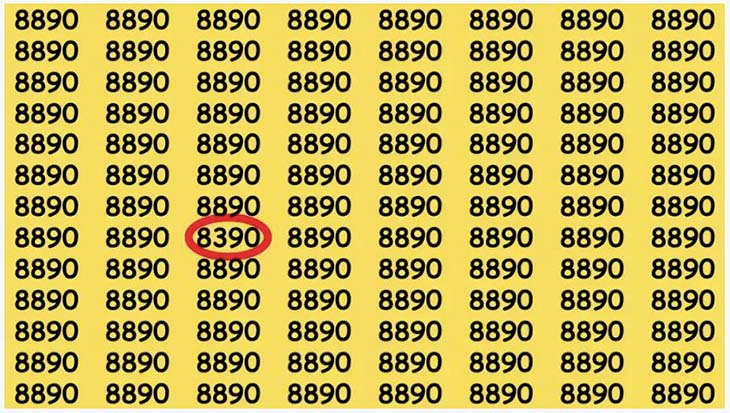 Si vous êtes très attentif, vous découvrirez le numéro 8390 au bout de 20 secondes !