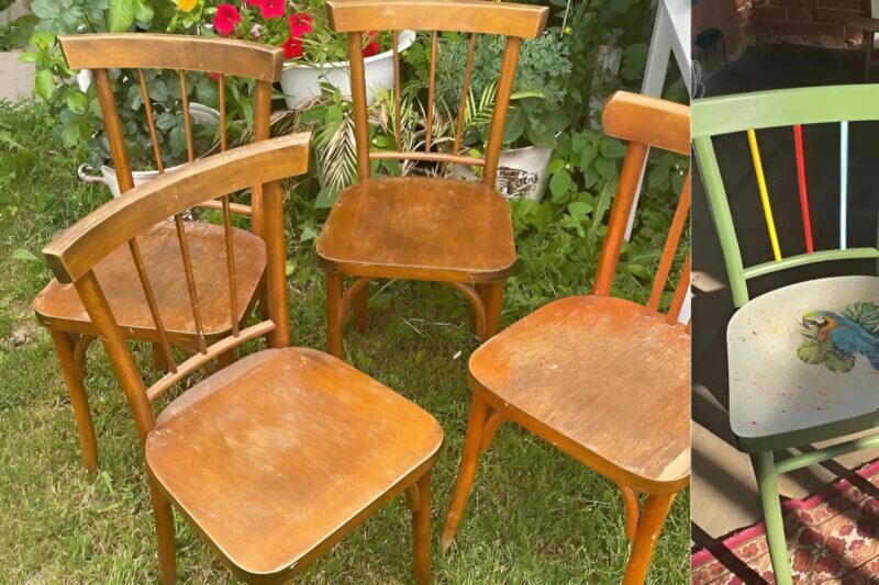 Moi et mon frère, nous avons rénové nos anciennes chaises en bois : et voici ce que nous avons réussi à faire au bout de quelques jours