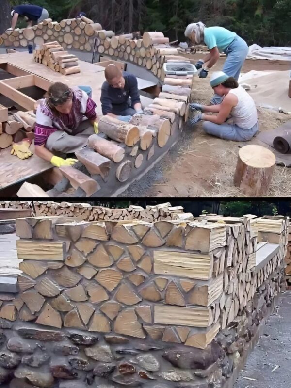 Ils ont construit une maison de rêve avec du bois de chauffage… et le résultat est époustouflant