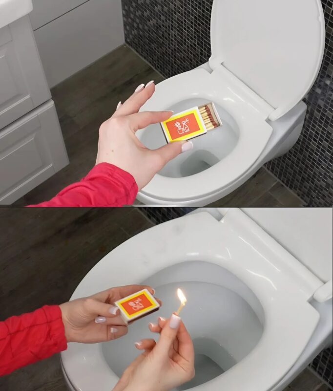 Je craque une allumette et la jette dans les toilettes; Ce que ça fait va vous surprendre…