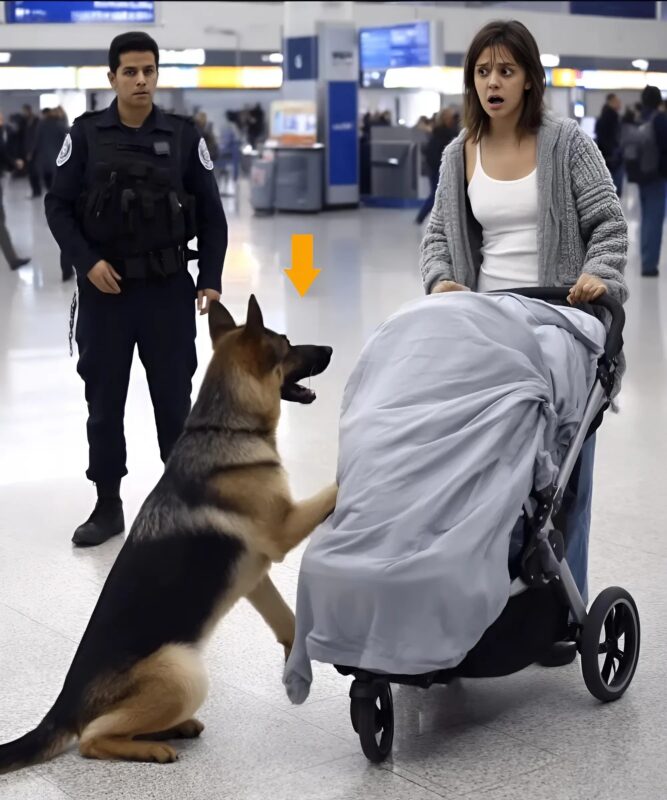 Un chien de service a bondi sur une poussette à l’aéroport : Ce qui en est sorti a glacé tout le monde