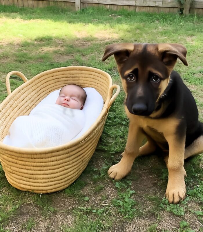 Un homme entend son chien aboyer au loin et le trouve assis à côté d'un bébé abandonné